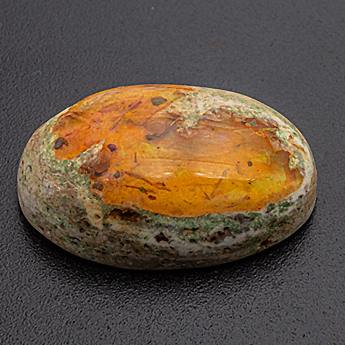Fire Opal in Ryolite Matrix from Mexico. 14.08 Carat. Cabochon Oval, opaque