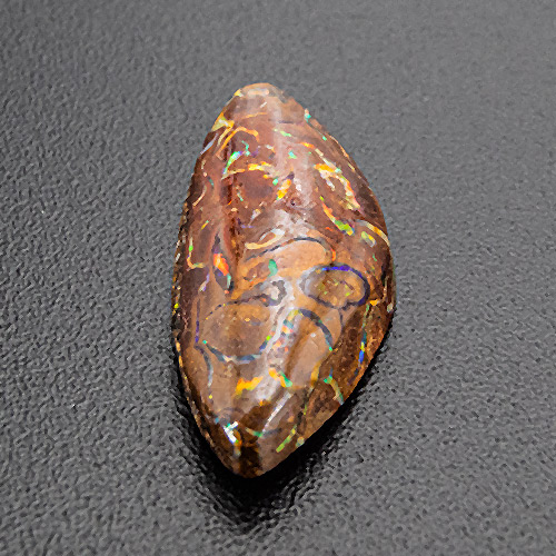 Boulder opal from Australia. 1.86 Carat. Cabochon Fancy, opaque