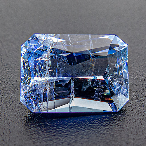 Jeremejewite from Namibia. 1.68 Carat. Radiant, very distinct inclusions