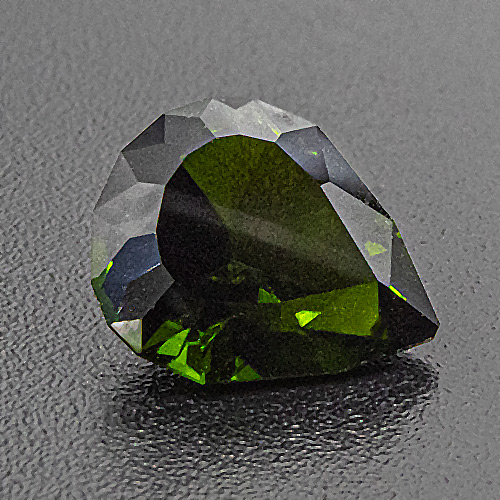 Chrome Diopside from Russia. 1.24 Carat. Pear, eyeclean