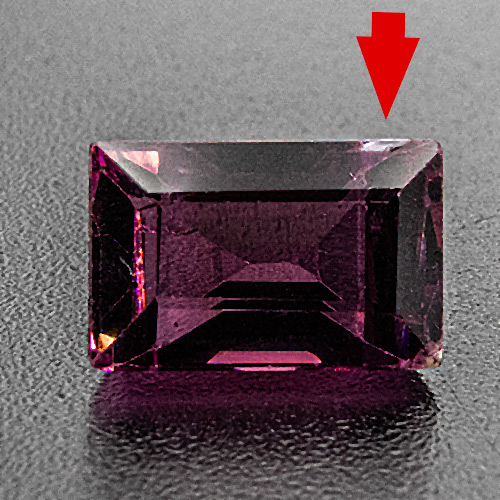Tourmaline (Rubellite) from Brazil. 1.63 Carat. From the Sapo mine in Minas Gerais
Two "dangerous" inclusions - set with care!