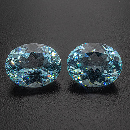 Apatite from Brazil. 6.08 Carat. Outstandingly fine pair in very rare aquamarine colour