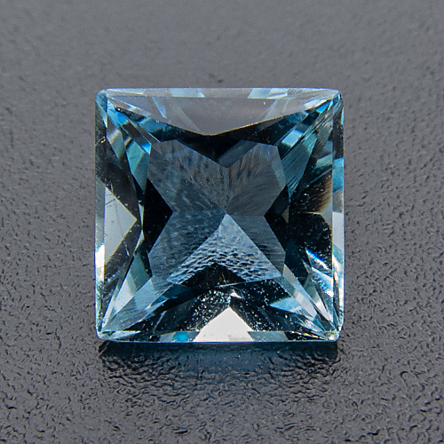 Aquamarine from Brazil. 0.79 Carat. Square Princess, very very small inclusions