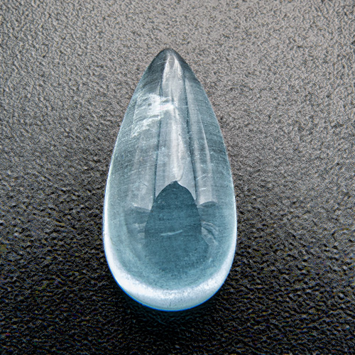 Aquamarine from Brazil. 2.39 Carat. Cabochon Pear, very distinct inclusions