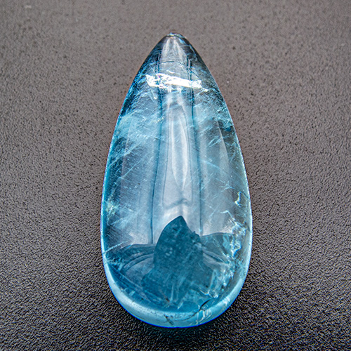 Aquamarine from Brazil. 18.15 Carat. Cabochon Pear, very, very distinct inclusions