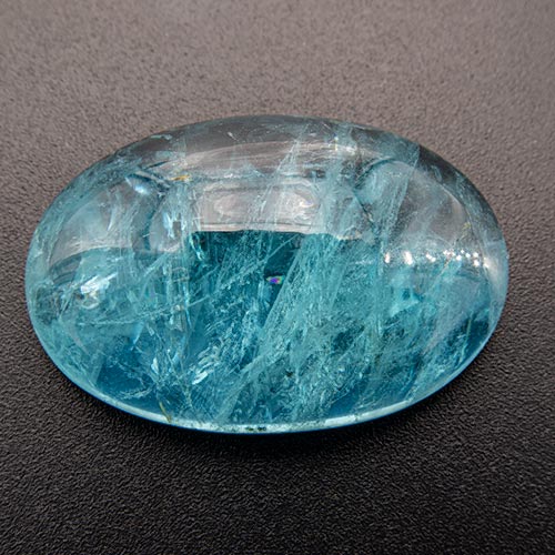 Aquamarine from Brazil. 40.41 Carat. Cabochon Oval, very, very distinct inclusions