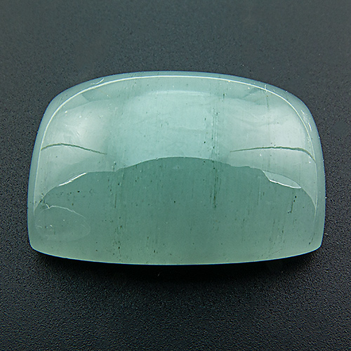 Aquamarine from Africa. 44.75 Carat. Cabochon Cushion Baguette, semi-translucent