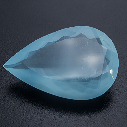 Aquamarine from Brazil. 14.89 Carat. Pear, very distinct inclusions