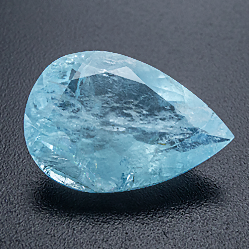 Aquamarine from Africa. 4.88 Carat. Pear, very, very distinct inclusions