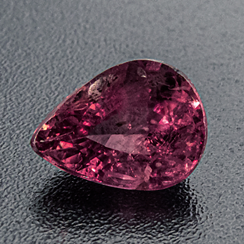 Ruby from Thailand. 1.03 Carat. Pear, very distinct inclusions
