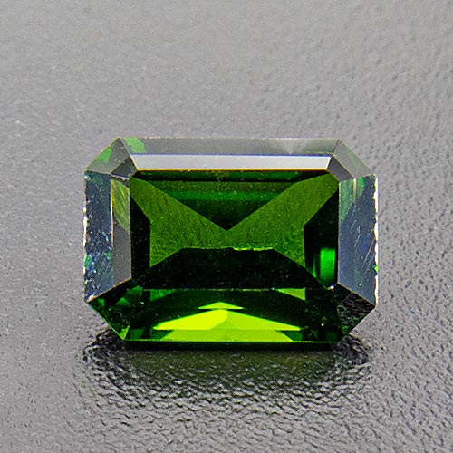 Chrome Diopside from Russia. 0.73 Carat. Emerald Cut, small inclusions