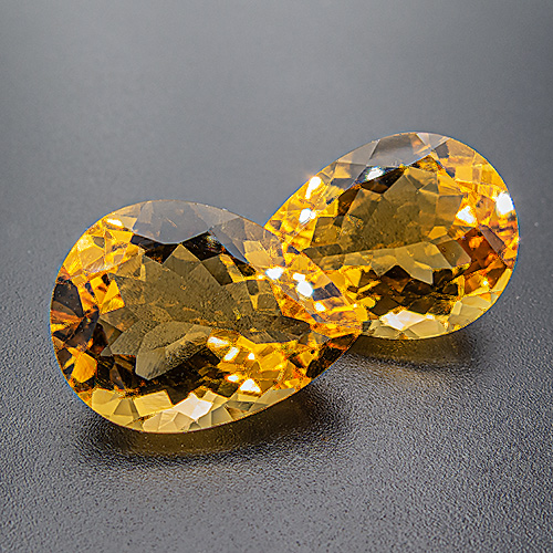 Citrine from Brazil. 28.99 Pair. Very well matched pair