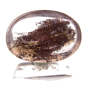 "Lodolite" from Brazil. 39.92 Carat. Cabochon Oval, very distinct inclusions