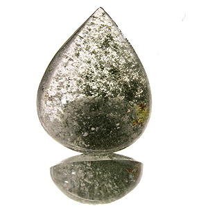 "Lodolite" from Brazil. 62.4 Carat. Cabochon Pear, very distinct inclusions
