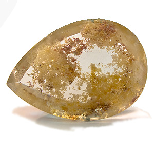 "Lodolite" from Brazil. 113.7 Carat. Cabochon Pear, very distinct inclusions
