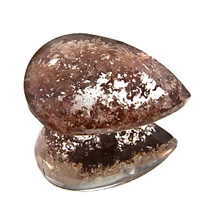 "Lodolite" from Brazil. 19.22 Carat. Cabochon Pear, very distinct inclusions