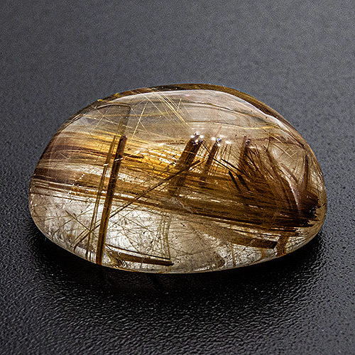 Rutilated Quartz from Brazil. 10.48 Carat. Cabochon Oval, very, very distinct inclusions