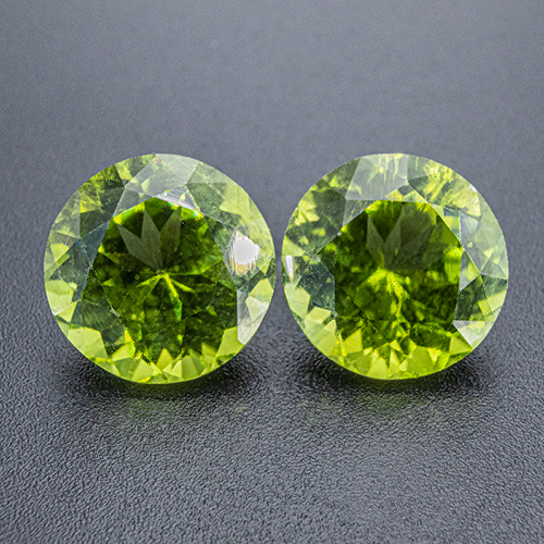 Peridot from Pakistan. 10.03 Carat. Perfectly matched pair