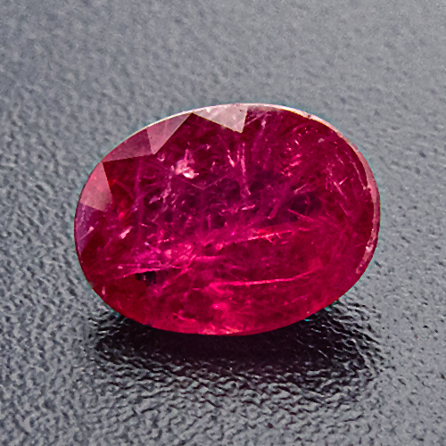 Ruby from Greenland. 0.42 Carat. Oval, very distinct inclusions