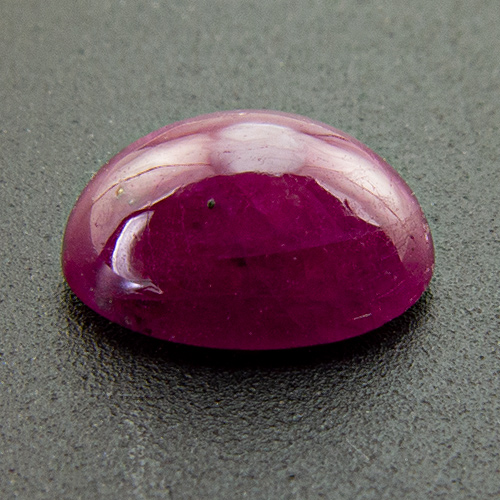 Ruby from India. 1.11 Carat. Cabochon Oval, translucent