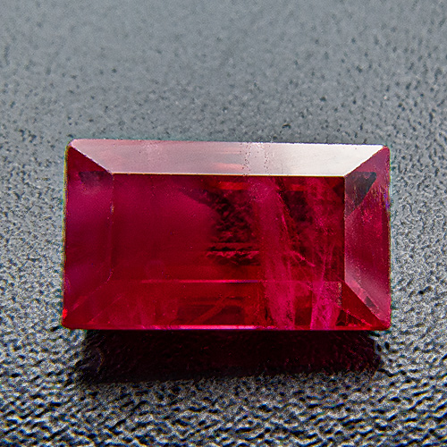 Ruby from Myanmar. 1.06 Carat. Baguette, very distinct inclusions