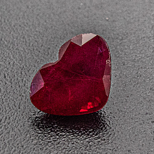 Ruby from Mozambique. 0.56 Carat. Heart, very, very distinct inclusions