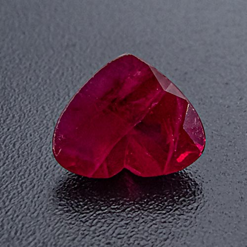 Ruby from Mozambique. 0.92 Carat. Heart, very, very distinct inclusions