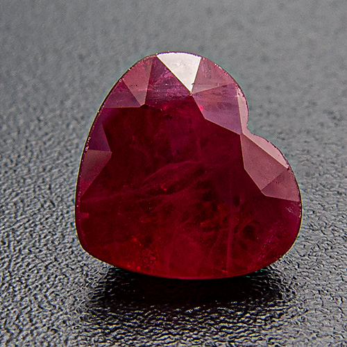 Ruby from Myanmar. 1.12 Carat. Heart, very distinct inclusions