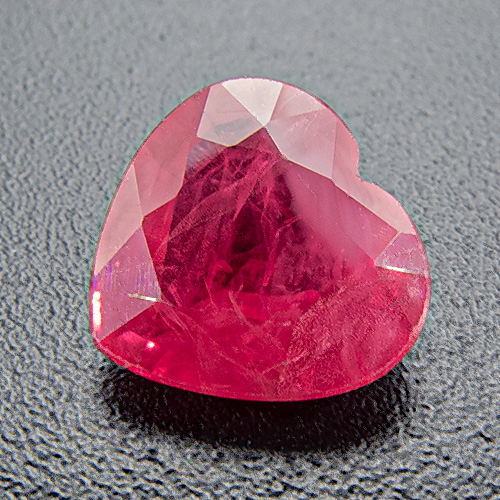 Ruby from Myanmar. 1.46 Carat. Heart, very, very distinct inclusions