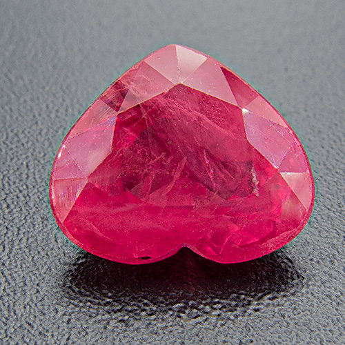 Ruby from Myanmar. 1.72 Carat. Heart, very, very distinct inclusions