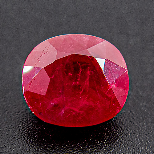 Ruby from Myanmar. 2.64 Carat. Oval, very distinct inclusions