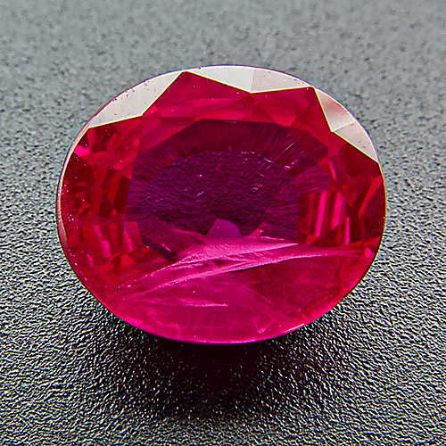 Ruby from Myanmar. 0.8 Carat. Oval, distinct inclusions