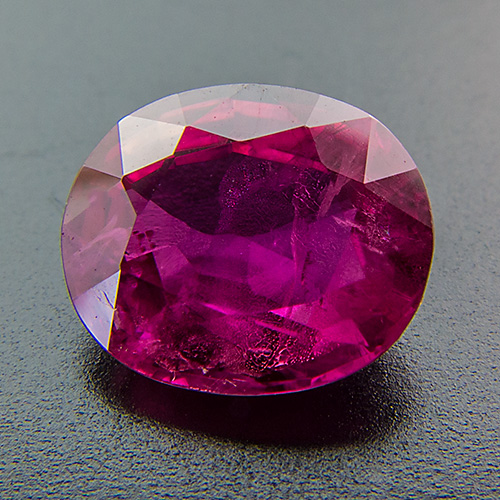 Ruby from Myanmar. 1.22 Carat. Oval, distinct inclusions