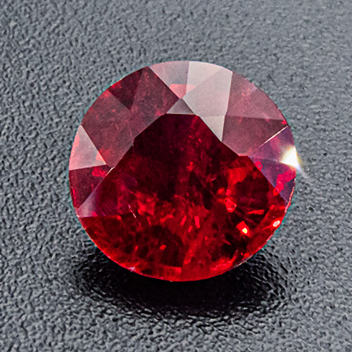 Ruby from Mozambique. 1.18 Carat. Round, distinct inclusions