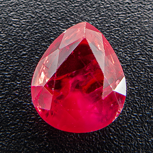 Ruby from Myanmar. 1.34 Carat. Interesting bufftop cut. Could be set upside down, as well