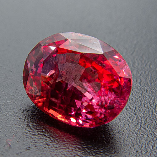 Ruby from Sri Lanka. 1.09 Carat. Beautiful ruby with well crystallized mineral inclusion, probably apatite or calcite, proof that this gem was not subjected to high temperature treatment