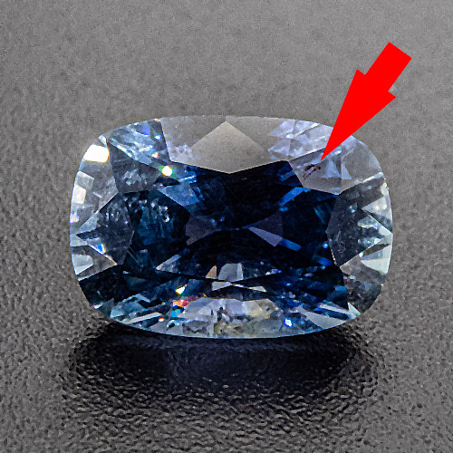 Sapphire from Madagascar. 2.015 Carat. Two minute surface reaching inclusions, hardly visible to the unaided eye