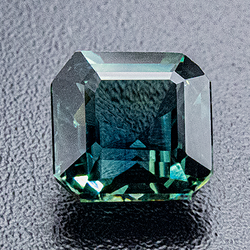 Teal sapphire from Madagascar. 1.12 Carat. Emerald Cut, very small inclusions