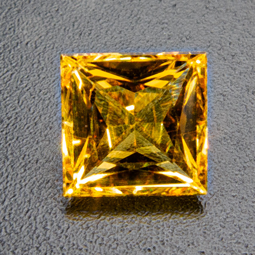 Yellow Sapphire from Tanzania. 1.32 Carat. Square Princess, very very small inclusions