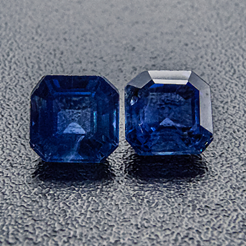 Sapphire from Thailand. 0.58 Carat. Emerald Cut, small inclusions