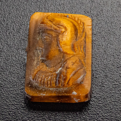 Tiger Eye from South Africa. 1 Piece. Carving, opaque