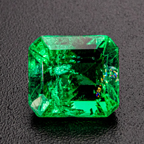 Emerald from Zambia. 1.67 Carat. Emerald Cut, distinct inclusions