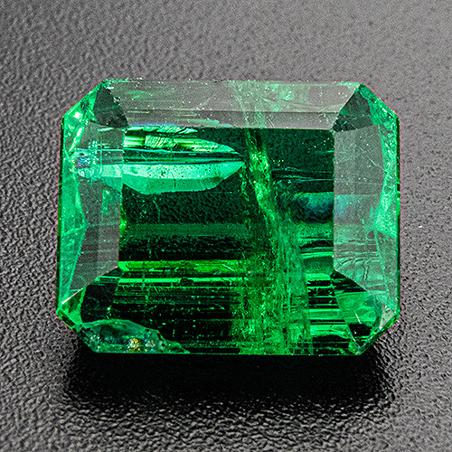 Emerald from Zambia. 3.41 Carat. Emerald Cut, very distinct inclusions
