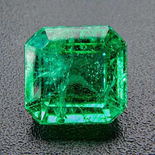 Emerald from Zambia. 1.06 Carat. Emerald Cut, very distinct inclusions