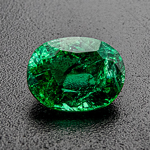 Emerald from Brazil. 0.93 Carat. Oval, semi-translucent