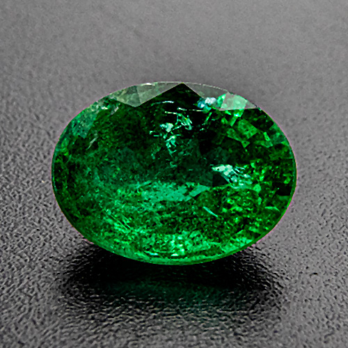 Emerald from Zambia. 1.42 Carat. Oval, distinct inclusions