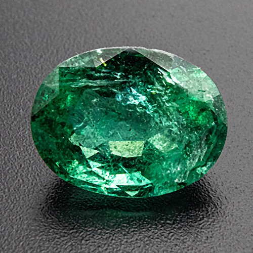 Emerald from Zambia. 3.48 Carat. Oval, distinct inclusions