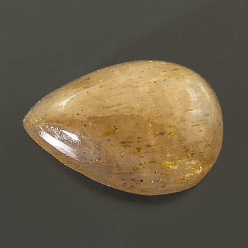 Sunstone (Aventurine Feldspar) from Tanzania. 2.78 Carat. Cabochon Pear, semi-translucent