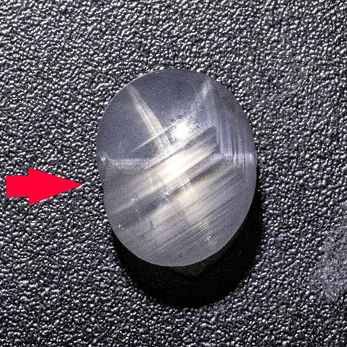 Star Sapphire from Sri Lanka. 1.77 Carat. Small cavity at girdle, excellent star