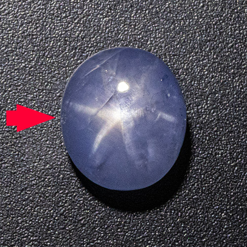 Star Sapphire from Sri Lanka. 4.77 Carat. Tiny natural cavity at girdle can be hidden in setting